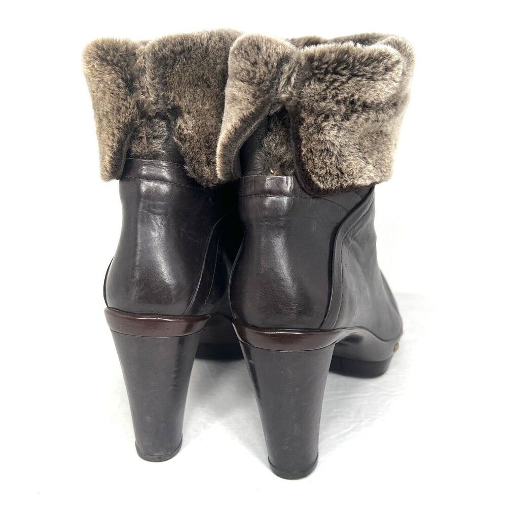 Stuart Weitzman Real Fur Trim Block Heel Boots Si… - image 4